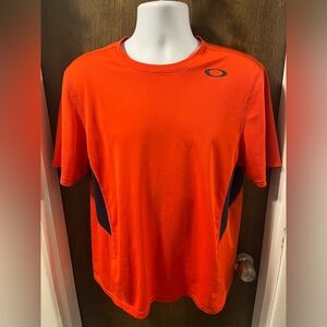 Oakley Men's Orange Motion SS Top Shirt - Large